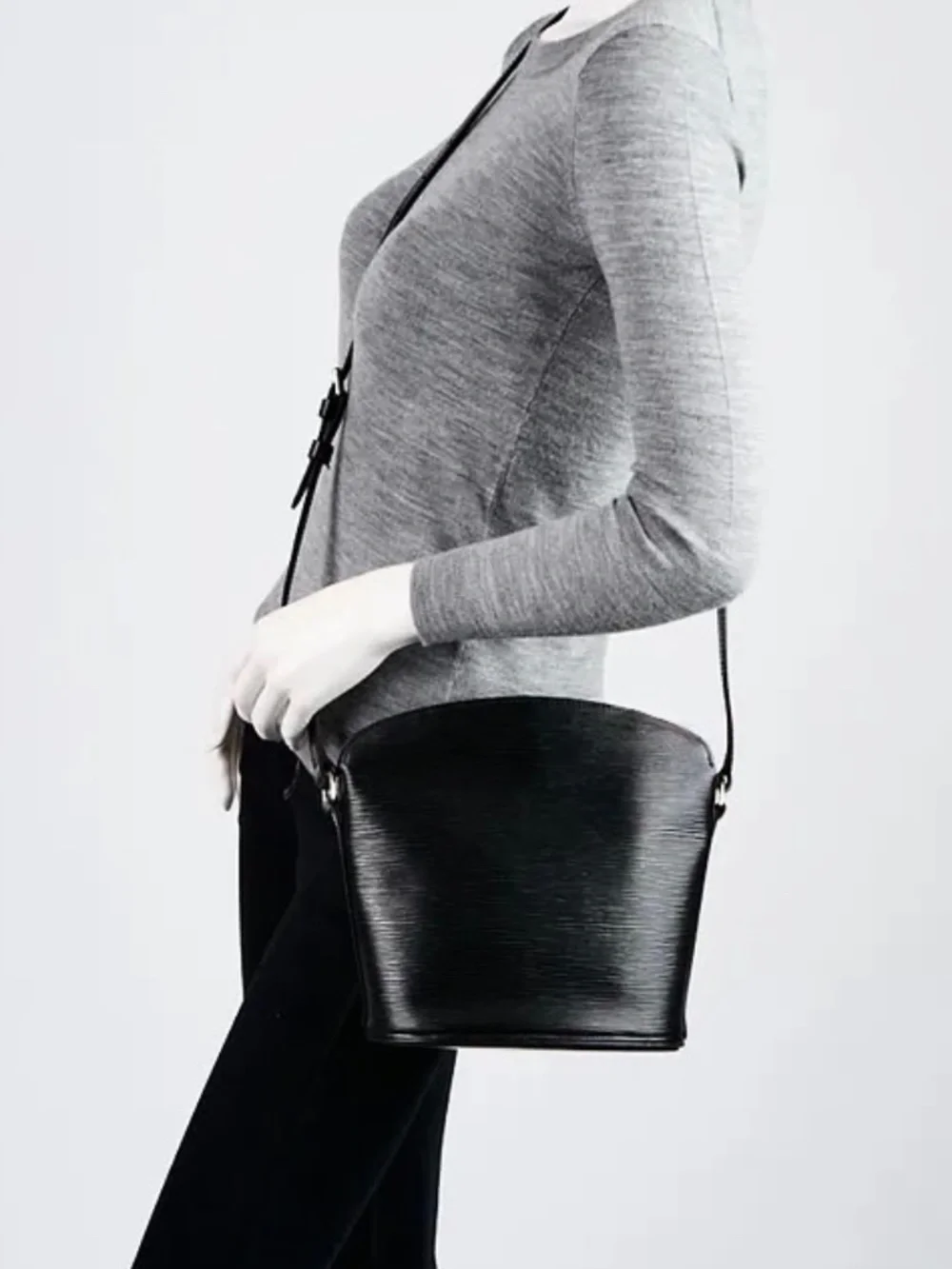 Louis Vuitton Special Order Epi Noir Drouot Crossbody Bag
